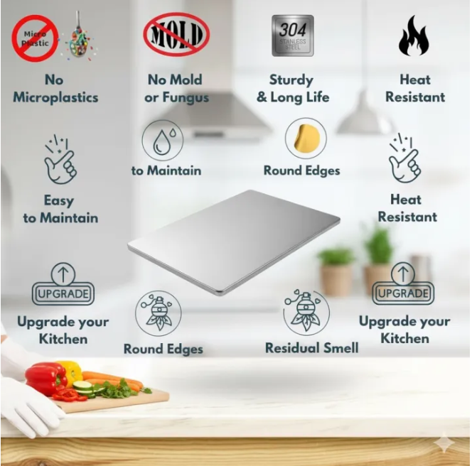 Pure Stainless Steel Cutting Board