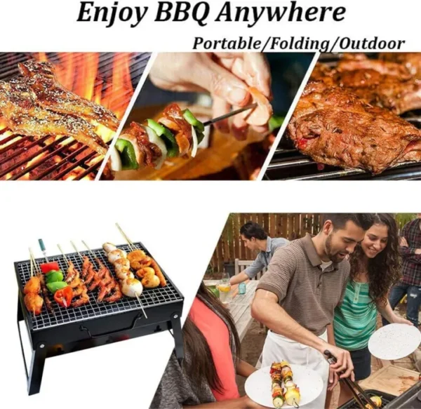 Portable Foldable Charcoal BBQ Grill Outdoor Barbecue Machine for Camping, Picnic, Garden, and Home Use | Compact & Easy-to-Carry BBQ Cooking Tool - Image 2
