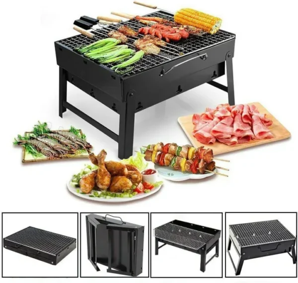 Portable Foldable Charcoal BBQ Grill Outdoor Barbecue Machine for Camping, Picnic, Garden, and Home Use | Compact & Easy-to-Carry BBQ Cooking Tool - Image 4