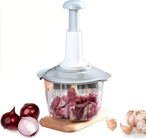 Hand Push Chopper Machine | Multifunctional Food Processor for Home & Kitchen | Manual Meat Chopper, Vegetable Cutter, Mincer, Mixer, and Blender | Effortless Chopping for Fruits, Onions, Garlic & More - Image 2