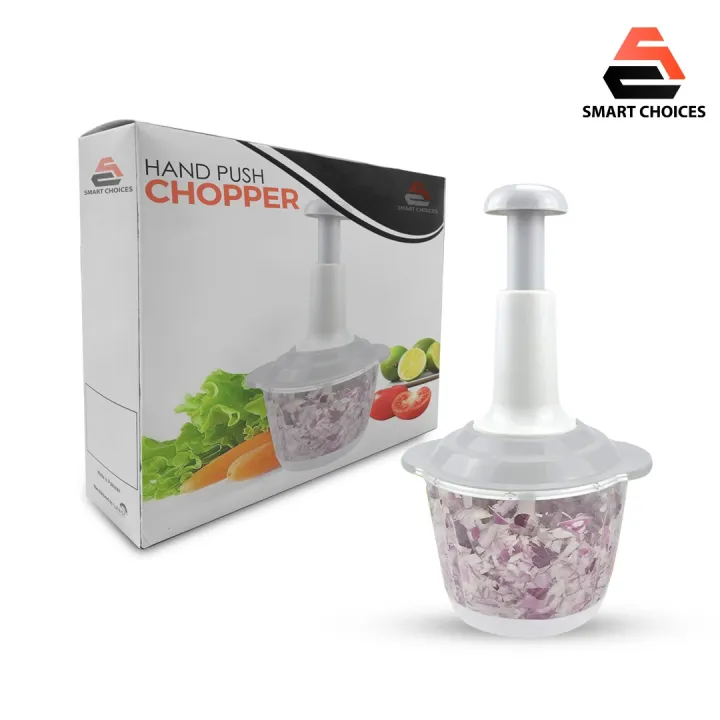 Multi-Function Hand Pushing Manual Chopper Manual Tekan Chop Blender for Vegetables, Fruits, Nuts More Kitchen Food Cutter with Sharp Blades